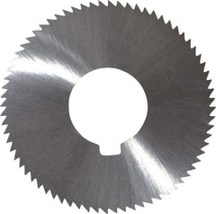 Made in USA - 2-3/4" Diam x 0.045" Blade Thickness x 1" Arbor Hole Diam, 72 Tooth Slitting and Slotting Saw - Arbor Connection, Right Hand, Uncoated, High Speed Steel, Concave Ground, Contains Keyway - A1 Tooling