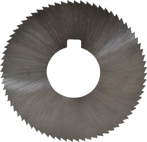 Made in USA - 2-3/4" Diam x 0.051" Blade Thickness x 1" Arbor Hole Diam, 72 Tooth Slitting and Slotting Saw - Arbor Connection, Right Hand, Uncoated, High Speed Steel, Concave Ground, Contains Keyway - A1 Tooling