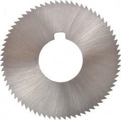 Made in USA - 2-3/4" Diam x 0.072" Blade Thickness x 1" Arbor Hole Diam, 72 Tooth Slitting and Slotting Saw - Arbor Connection, Right Hand, Uncoated, High Speed Steel, Concave Ground, Contains Keyway - A1 Tooling