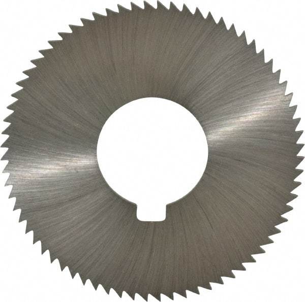 Made in USA - 2-3/4" Diam x 0.091" Blade Thickness x 1" Arbor Hole Diam, 72 Tooth Slitting and Slotting Saw - Arbor Connection, Right Hand, Uncoated, High Speed Steel, Concave Ground, Contains Keyway - A1 Tooling