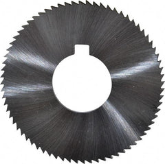 Made in USA - 2-3/4" Diam x 0.102" Blade Thickness x 1" Arbor Hole Diam, 72 Tooth Slitting and Slotting Saw - Arbor Connection, Right Hand, Uncoated, High Speed Steel, Concave Ground, Contains Keyway - A1 Tooling