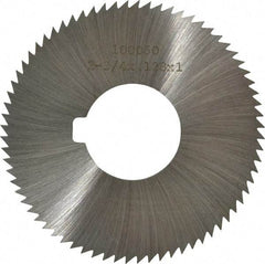 Made in USA - 2-3/4" Diam x 0.128" Blade Thickness x 1" Arbor Hole Diam, 72 Tooth Slitting and Slotting Saw - Arbor Connection, Right Hand, Uncoated, High Speed Steel, Concave Ground, Contains Keyway - A1 Tooling