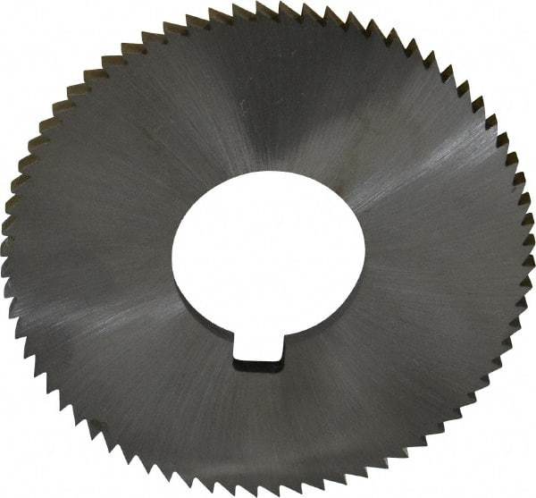 Made in USA - 2-3/4" Diam x 0.144" Blade Thickness x 1" Arbor Hole Diam, 72 Tooth Slitting and Slotting Saw - Arbor Connection, Right Hand, Uncoated, High Speed Steel, Concave Ground, Contains Keyway - A1 Tooling