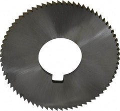 Made in USA - 2-3/4" Diam x 0.144" Blade Thickness x 1" Arbor Hole Diam, 72 Tooth Slitting and Slotting Saw - Arbor Connection, Right Hand, Uncoated, High Speed Steel, Concave Ground, Contains Keyway - A1 Tooling