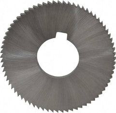 Made in USA - 2-3/4" Diam x 0.162" Blade Thickness x 1" Arbor Hole Diam, 72 Tooth Slitting and Slotting Saw - Arbor Connection, Right Hand, Uncoated, High Speed Steel, Concave Ground, Contains Keyway - A1 Tooling