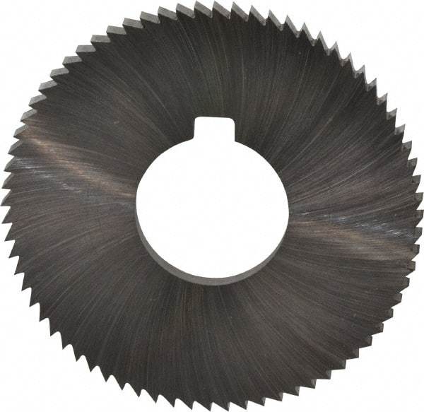 Made in USA - 2-3/4" Diam x 0.182" Blade Thickness x 1" Arbor Hole Diam, 72 Tooth Slitting and Slotting Saw - Arbor Connection, Right Hand, Uncoated, High Speed Steel, Concave Ground, Contains Keyway - A1 Tooling