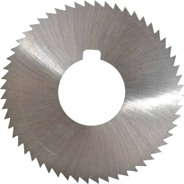 Made in USA - 2-3/4" Diam x 0.028" Blade Thickness x 1" Arbor Hole Diam, 56 Tooth Slitting and Slotting Saw - Arbor Connection, Right Hand, Uncoated, High Speed Steel, Concave Ground, Contains Keyway - A1 Tooling