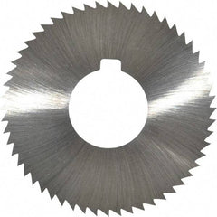 Made in USA - 2-3/4" Diam x 0.032" Blade Thickness x 1" Arbor Hole Diam, 56 Tooth Slitting and Slotting Saw - Arbor Connection, Right Hand, Uncoated, High Speed Steel, Concave Ground, Contains Keyway - A1 Tooling