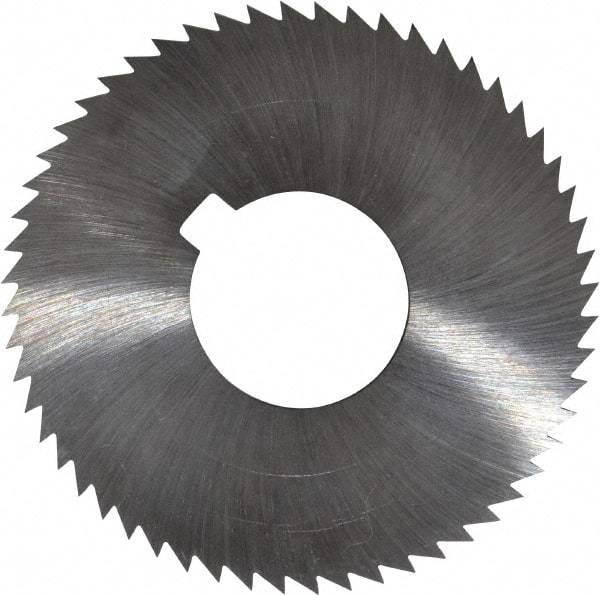 Made in USA - 2-3/4" Diam x 0.036" Blade Thickness x 1" Arbor Hole Diam, 56 Tooth Slitting and Slotting Saw - Arbor Connection, Right Hand, Uncoated, High Speed Steel, Concave Ground, Contains Keyway - A1 Tooling