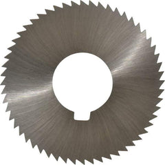 Made in USA - 2-3/4" Diam x 0.04" Blade Thickness x 1" Arbor Hole Diam, 56 Tooth Slitting and Slotting Saw - Arbor Connection, Right Hand, Uncoated, High Speed Steel, Concave Ground, Contains Keyway - A1 Tooling