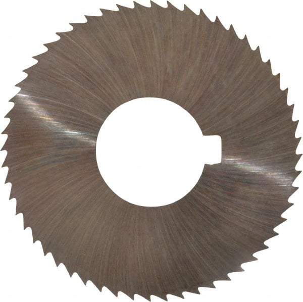 Made in USA - 2-3/4" Diam x 0.045" Blade Thickness x 1" Arbor Hole Diam, 56 Tooth Slitting and Slotting Saw - Arbor Connection, Right Hand, Uncoated, High Speed Steel, Concave Ground, Contains Keyway - A1 Tooling