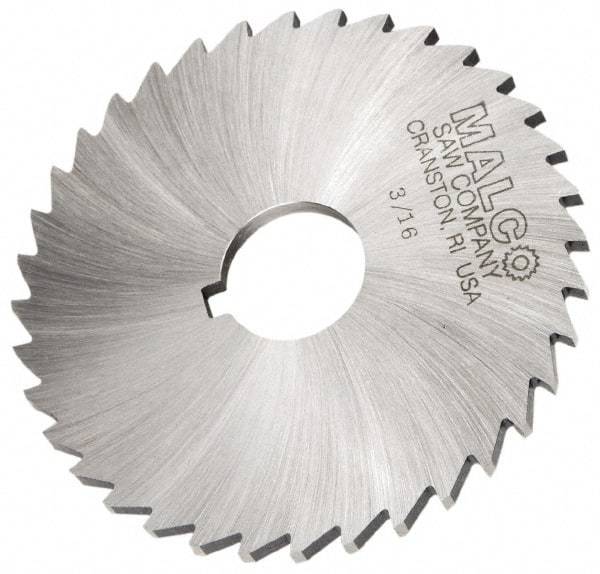 Made in USA - 6" Diam x 3/16" Blade Thickness x 1" Arbor Hole Diam, 42 Tooth Slitting and Slotting Saw - Arbor Connection, Right Hand, Uncoated, High Speed Steel, Concave Ground, Contains Keyway - A1 Tooling