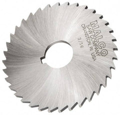 Made in USA - 6" Diam x 1/8" Blade Thickness x 1-1/4" Arbor Hole Diam, 44 Tooth Slitting and Slotting Saw - Arbor Connection, Right Hand, Uncoated, High Speed Steel, Concave Ground, Contains Keyway - A1 Tooling