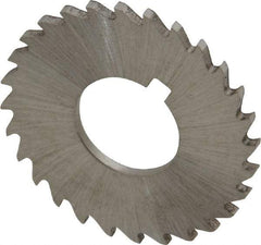 Made in USA - 1-1/4" Diam x 1/16" Blade Thickness x 1/2" Arbor Hole Diam, 28 Tooth Slitting and Slotting Saw - Arbor Connection, Right Hand, Uncoated, High Speed Steel, Concave Ground, Contains Keyway - A1 Tooling