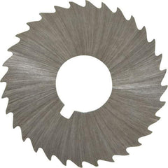 Made in USA - 1-1/2" Diam x 1/32" Blade Thickness x 1/2" Arbor Hole Diam, 32 Tooth Slitting and Slotting Saw - Arbor Connection, Right Hand, Uncoated, High Speed Steel, Concave Ground, Contains Keyway - A1 Tooling