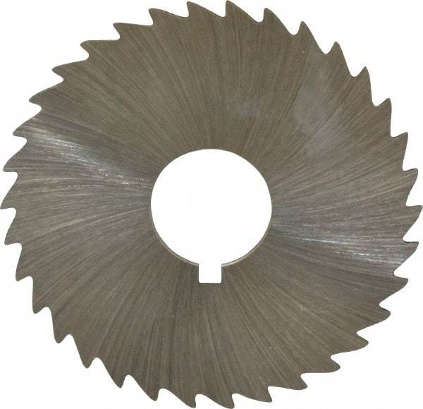 Made in USA - 1-3/4" Diam x 1/32" Blade Thickness x 1/2" Arbor Hole Diam, 34 Tooth Slitting and Slotting Saw - Arbor Connection, Right Hand, Uncoated, High Speed Steel, Concave Ground, Contains Keyway - A1 Tooling