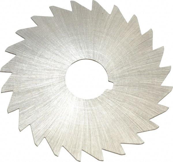 Made in USA - 2" Diam x 1/32" Blade Thickness x 1/2" Arbor Hole Diam, 24 Tooth Slitting and Slotting Saw - Arbor Connection, Right Hand, Uncoated, High Speed Steel, Concave Ground, Contains Keyway - A1 Tooling