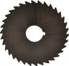 Made in USA - 2" Diam x 1/16" Blade Thickness x 1/2" Arbor Hole Diam, 34 Tooth Slitting and Slotting Saw - Arbor Connection, Right Hand, Uncoated, High Speed Steel, Concave Ground, Contains Keyway - A1 Tooling