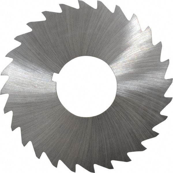 Made in USA - 2-1/2" Diam x 1/16" Blade Thickness x 7/8" Arbor Hole Diam, 28 Tooth Slitting and Slotting Saw - Arbor Connection, Right Hand, Uncoated, High Speed Steel, Concave Ground, Contains Keyway - A1 Tooling