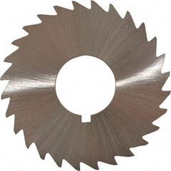 Made in USA - 2-1/2" Diam x 1/8" Blade Thickness x 7/8" Arbor Hole Diam, 28 Tooth Slitting and Slotting Saw - Arbor Connection, Right Hand, Uncoated, High Speed Steel, Concave Ground, Contains Keyway - A1 Tooling