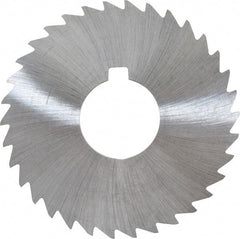 Made in USA - 3" Diam x 1/32" Blade Thickness x 1" Arbor Hole Diam, 34 Tooth Slitting and Slotting Saw - Arbor Connection, Right Hand, Uncoated, High Speed Steel, Concave Ground, Contains Keyway - A1 Tooling