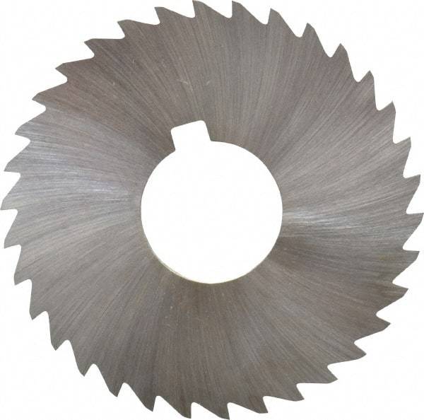 Made in USA - 3" Diam x 3/64" Blade Thickness x 1" Arbor Hole Diam, 34 Tooth Slitting and Slotting Saw - Arbor Connection, Right Hand, Uncoated, High Speed Steel, Concave Ground, Contains Keyway - A1 Tooling