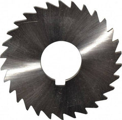 Made in USA - 3" Diam x 1/8" Blade Thickness x 1" Arbor Hole Diam, 30 Tooth Slitting and Slotting Saw - Arbor Connection, Right Hand, Uncoated, High Speed Steel, Concave Ground, Contains Keyway - A1 Tooling