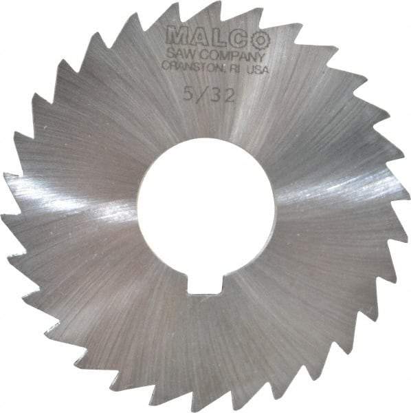 Made in USA - 3" Diam x 5/32" Blade Thickness x 1" Arbor Hole Diam, 30 Tooth Slitting and Slotting Saw - Arbor Connection, Right Hand, Uncoated, High Speed Steel, Concave Ground, Contains Keyway - A1 Tooling