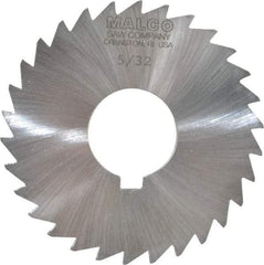 Made in USA - 3" Diam x 5/32" Blade Thickness x 1" Arbor Hole Diam, 30 Tooth Slitting and Slotting Saw - Arbor Connection, Right Hand, Uncoated, High Speed Steel, Concave Ground, Contains Keyway - A1 Tooling