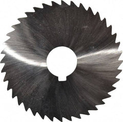 Made in USA - 4" Diam x 3/64" Blade Thickness x 1" Arbor Hole Diam, 40 Tooth Slitting and Slotting Saw - Arbor Connection, Right Hand, Uncoated, High Speed Steel, Concave Ground, Contains Keyway - A1 Tooling