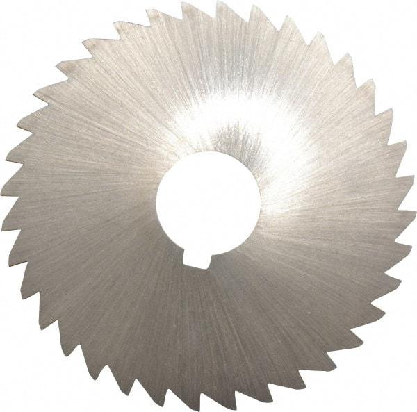 Made in USA - 4" Diam x 1/16" Blade Thickness x 1" Arbor Hole Diam, 36 Tooth Slitting and Slotting Saw - Arbor Connection, Right Hand, Uncoated, High Speed Steel, Concave Ground, Contains Keyway - A1 Tooling