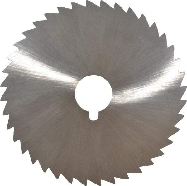 Made in USA - 5" Diam x 3/32" Blade Thickness x 1" Arbor Hole Diam, 40 Tooth Slitting and Slotting Saw - Arbor Connection, Right Hand, Uncoated, High Speed Steel, Concave Ground, Contains Keyway - A1 Tooling