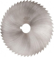 Made in USA - 6" Diam x 3/32" Blade Thickness x 1" Arbor Hole Diam, 50 Tooth Slitting and Slotting Saw - Arbor Connection, Right Hand, Uncoated, High Speed Steel, Concave Ground, Contains Keyway - A1 Tooling