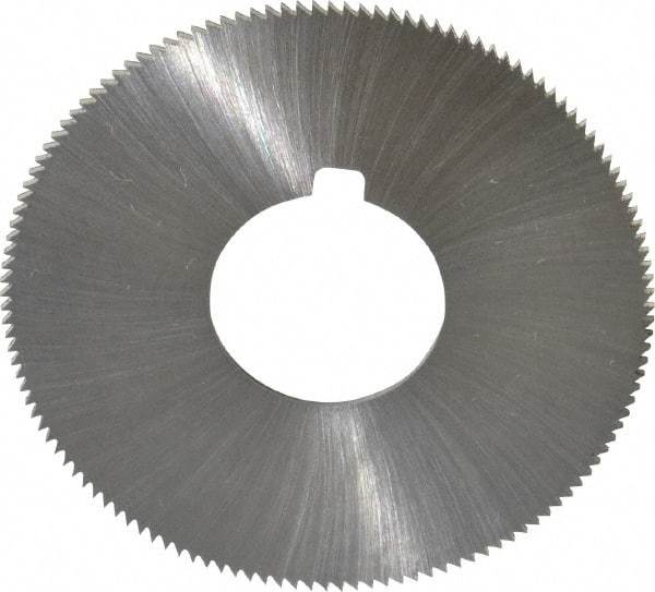 Made in USA - 1-3/4" Diam x 0.036" Blade Thickness x 5/8" Arbor Hole Diam, 132 Tooth Slitting and Slotting Saw - Arbor Connection, Right Hand, Uncoated, High Speed Steel, Concave Ground, Contains Keyway - A1 Tooling