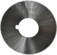 Made in USA - 1-3/4" Diam x 0.04" Blade Thickness x 5/8" Arbor Hole Diam, 132 Tooth Slitting and Slotting Saw - Arbor Connection, Right Hand, Uncoated, High Speed Steel, Concave Ground, Contains Keyway - A1 Tooling