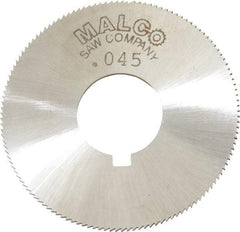 Made in USA - 1-3/4" Diam x 0.045" Blade Thickness x 5/8" Arbor Hole Diam, 132 Tooth Slitting and Slotting Saw - Arbor Connection, Right Hand, Uncoated, High Speed Steel, Concave Ground, Contains Keyway - A1 Tooling