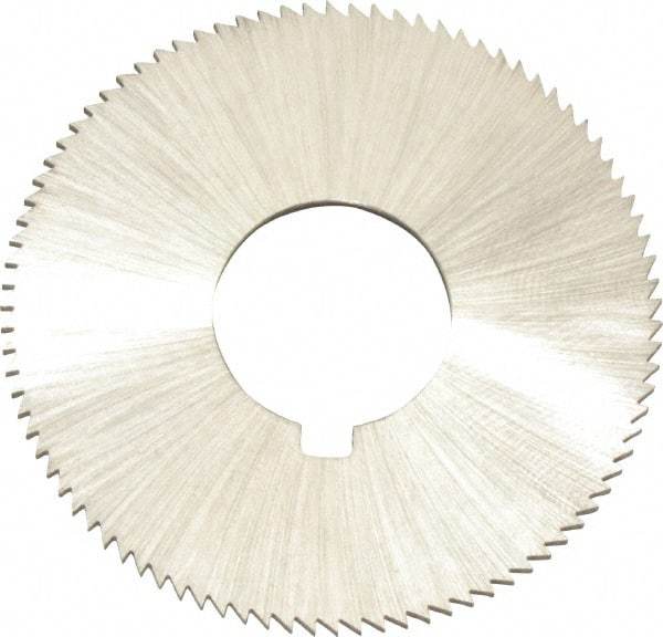 Made in USA - 1-3/4" Diam x 0.057" Blade Thickness x 5/8" Arbor Hole Diam, 132 Tooth Slitting and Slotting Saw - Arbor Connection, Right Hand, Uncoated, High Speed Steel, Concave Ground, Contains Keyway - A1 Tooling