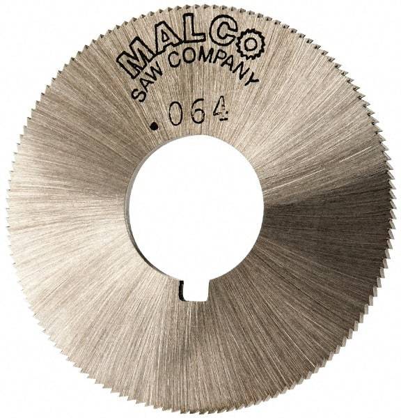 Made in USA - 1-3/4" Diam x 0.064" Blade Thickness x 5/8" Arbor Hole Diam, 132 Tooth Slitting and Slotting Saw - Arbor Connection, Right Hand, Uncoated, High Speed Steel, Concave Ground, Contains Keyway - A1 Tooling