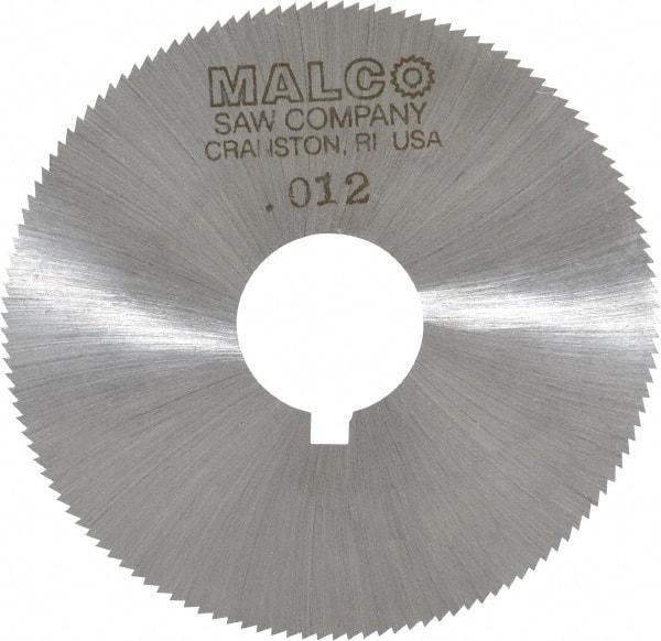 Made in USA - 2-1/4" Diam x 0.012" Blade Thickness x 5/8" Arbor Hole Diam, 132 Tooth Slitting and Slotting Saw - Arbor Connection, Right Hand, Uncoated, High Speed Steel, Concave Ground, Contains Keyway - A1 Tooling