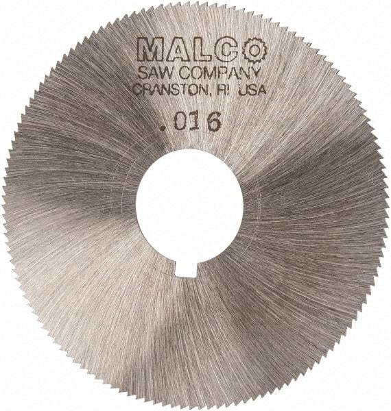 Made in USA - 2-1/4" Diam x 0.016" Blade Thickness x 5/8" Arbor Hole Diam, 132 Tooth Slitting and Slotting Saw - Arbor Connection, Right Hand, Uncoated, High Speed Steel, Concave Ground, Contains Keyway - A1 Tooling