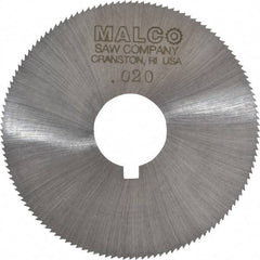 Made in USA - 2-1/4" Diam x 0.02" Blade Thickness x 5/8" Arbor Hole Diam, 132 Tooth Slitting and Slotting Saw - Arbor Connection, Right Hand, Uncoated, High Speed Steel, Concave Ground, Contains Keyway - A1 Tooling