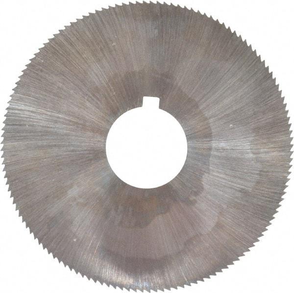 Made in USA - 2-1/4" Diam x 0.023" Blade Thickness x 5/8" Arbor Hole Diam, 132 Tooth Slitting and Slotting Saw - Arbor Connection, Right Hand, Uncoated, High Speed Steel, Concave Ground, Contains Keyway - A1 Tooling