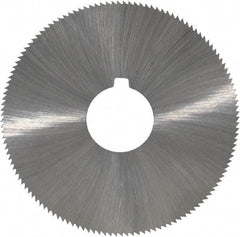 Made in USA - 2-1/4" Diam x 0.028" Blade Thickness x 5/8" Arbor Hole Diam, 132 Tooth Slitting and Slotting Saw - Arbor Connection, Right Hand, Uncoated, High Speed Steel, Concave Ground, Contains Keyway - A1 Tooling