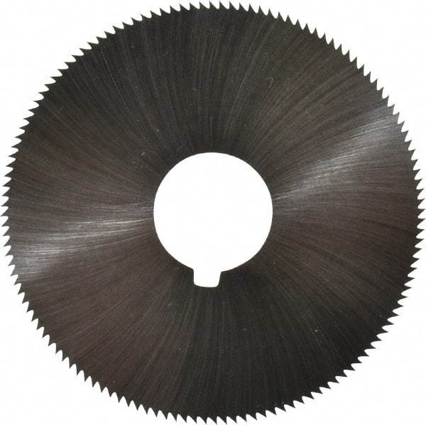 Made in USA - 2-1/4" Diam x 0.036" Blade Thickness x 5/8" Arbor Hole Diam, 132 Tooth Slitting and Slotting Saw - Arbor Connection, Right Hand, Uncoated, High Speed Steel, Concave Ground, Contains Keyway - A1 Tooling