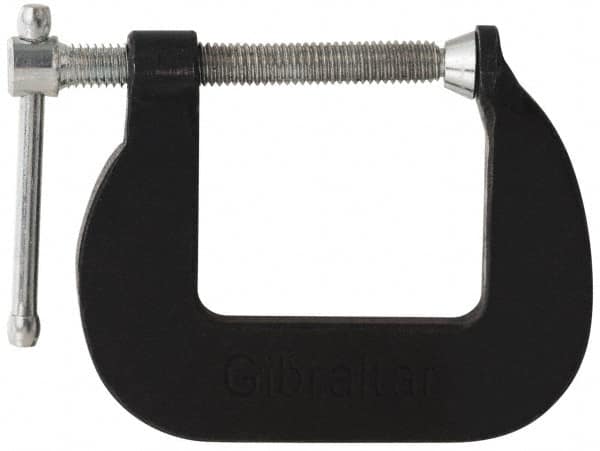 Gibraltar - Light-Duty 1" Max Opening, 1-1/2" Throat Depth, Cast Iron Standard C-Clamp - 500 Lb Capacity, 0" Min Opening, Standard Throat Depth - A1 Tooling