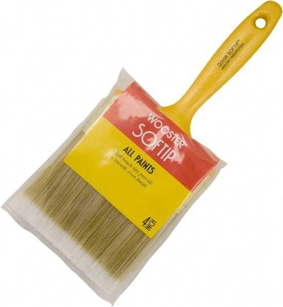 Wooster Brush - 4" Flat Synthetic General Purpose Paint Brush - 3-3/16" Bristle Length, 5-5/8" Plastic Fluted Handle - A1 Tooling