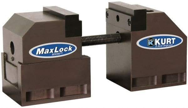 Kurt - 3-1/2" Jaw Width, 4-5/8" High x 8" Long Vise - For Use with 5 Axis Workholding Systems - A1 Tooling