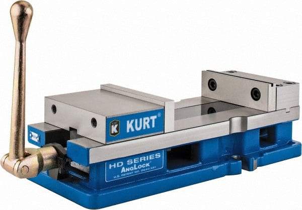 Kurt - 6" Jaw Width, 9-1/16" Jaw Opening Capacity, Horizontal Stationary Machine Vise - Manual Operation, 5,250 Lb Capacity, 1 Station, 18.32" Long x 4.86" High x 1-31/64" Deep, 1.735" Jaw Height, 5,250 Lb Max Clamp Force - A1 Tooling