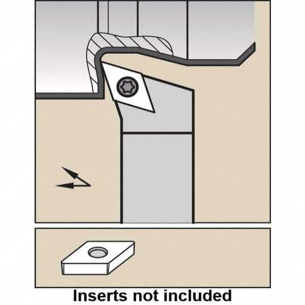 Kennametal - SDHC, Right Hand Cut, -17.5° Lead Angle, 25mm Shank Height x 25mm Shank Width, Neutral Rake Indexable Turning Toolholder - 150mm OAL, DC.. 11T3.. Insert Compatibility, Series Screw-On - A1 Tooling