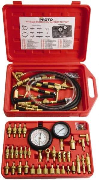 Proto - 2' Hose Length, 0 to 145 psi, Mechanical Automotive Fuel Injection Tester - 1 Lb Graduation - A1 Tooling